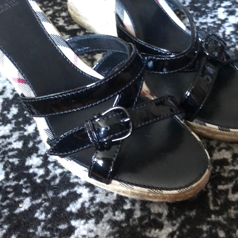 Burberry Black Nova Check Espardilles Sandals New - Picture 6 of 8